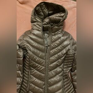 Calvin Klein Silver Lightweight Quilted Hooded Jacket